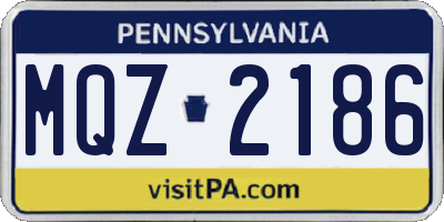 PA license plate MQZ2186