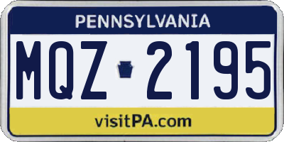 PA license plate MQZ2195