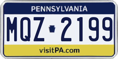 PA license plate MQZ2199