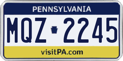 PA license plate MQZ2245