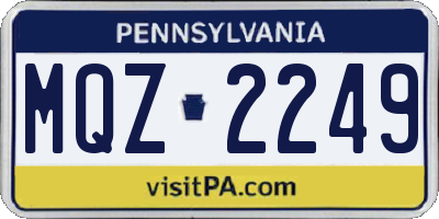 PA license plate MQZ2249