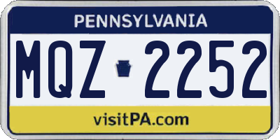 PA license plate MQZ2252