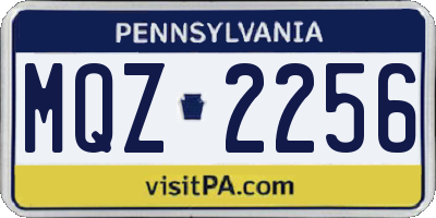 PA license plate MQZ2256