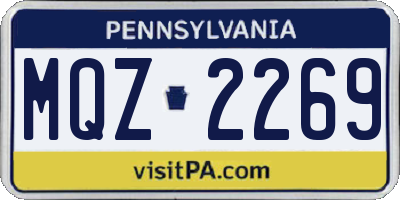 PA license plate MQZ2269