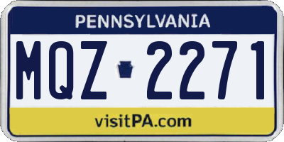PA license plate MQZ2271