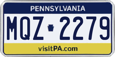 PA license plate MQZ2279