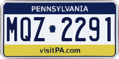 PA license plate MQZ2291