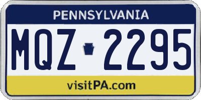 PA license plate MQZ2295