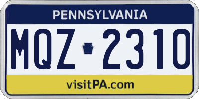 PA license plate MQZ2310