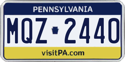 PA license plate MQZ2440