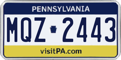 PA license plate MQZ2443