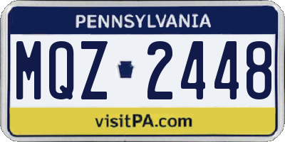 PA license plate MQZ2448
