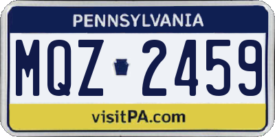 PA license plate MQZ2459