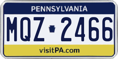 PA license plate MQZ2466
