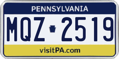PA license plate MQZ2519