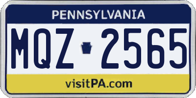 PA license plate MQZ2565