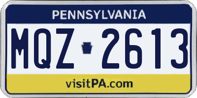 PA license plate MQZ2613