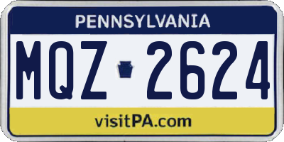 PA license plate MQZ2624