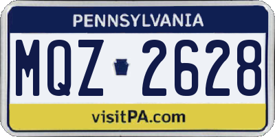 PA license plate MQZ2628