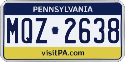 PA license plate MQZ2638