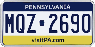 PA license plate MQZ2690