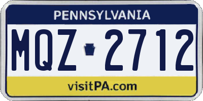 PA license plate MQZ2712
