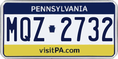 PA license plate MQZ2732