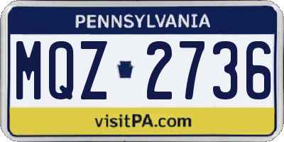 PA license plate MQZ2736