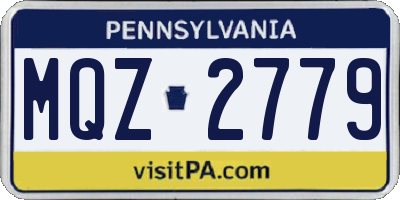 PA license plate MQZ2779