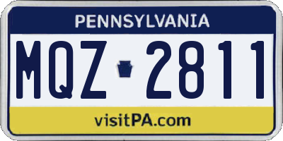 PA license plate MQZ2811