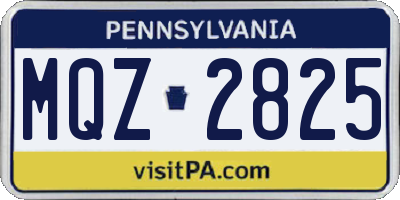 PA license plate MQZ2825