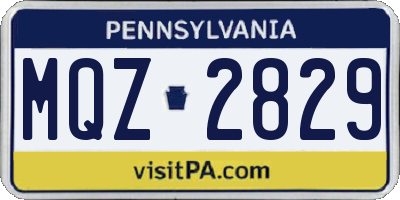 PA license plate MQZ2829