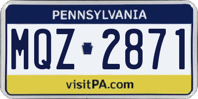 PA license plate MQZ2871