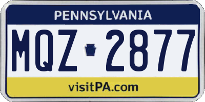 PA license plate MQZ2877