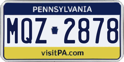 PA license plate MQZ2878