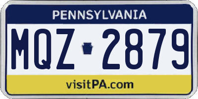 PA license plate MQZ2879