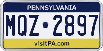 PA license plate MQZ2897