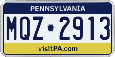 PA license plate MQZ2913