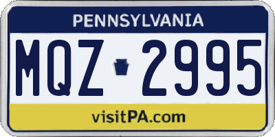 PA license plate MQZ2995