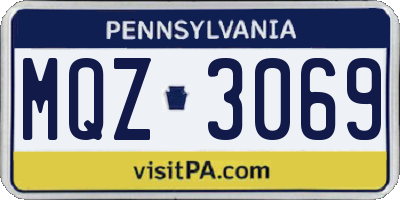 PA license plate MQZ3069
