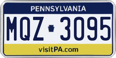 PA license plate MQZ3095