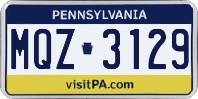PA license plate MQZ3129