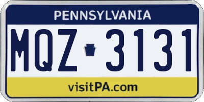 PA license plate MQZ3131