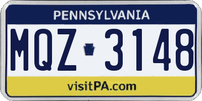 PA license plate MQZ3148