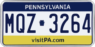 PA license plate MQZ3264