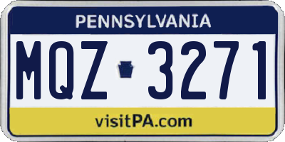 PA license plate MQZ3271