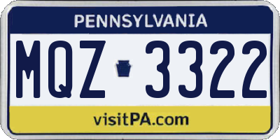 PA license plate MQZ3322