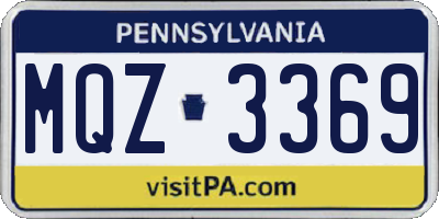 PA license plate MQZ3369