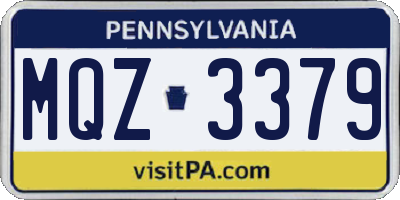PA license plate MQZ3379