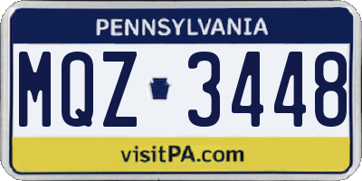PA license plate MQZ3448